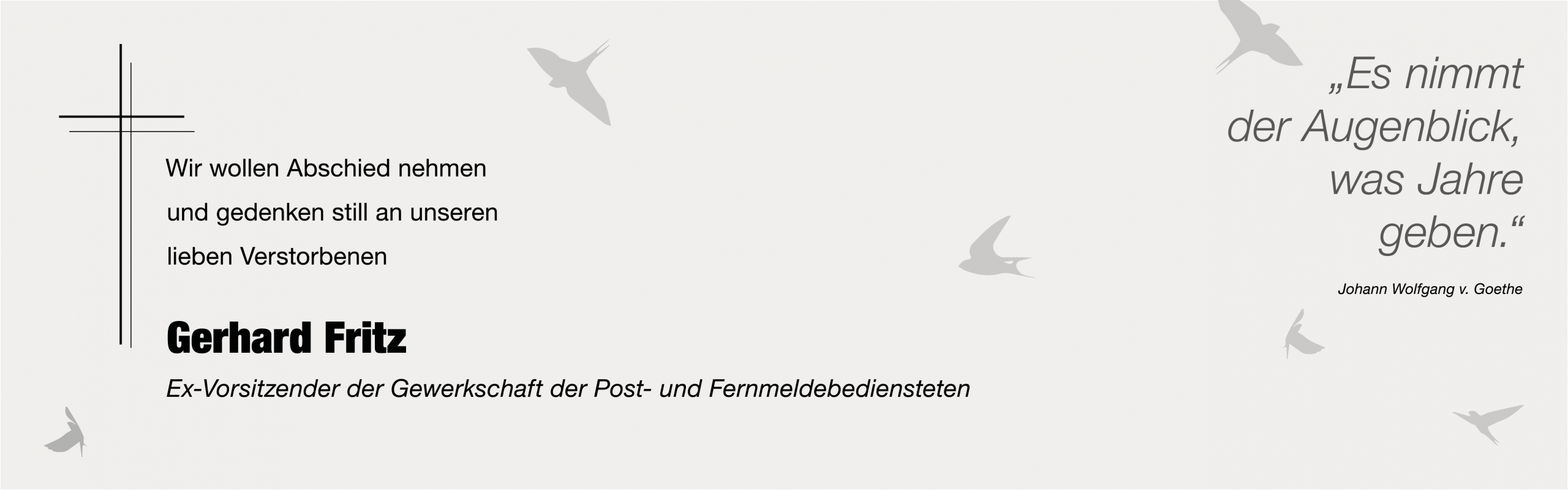 In Tiefer Trauer_Gerhard Fritz_Banner