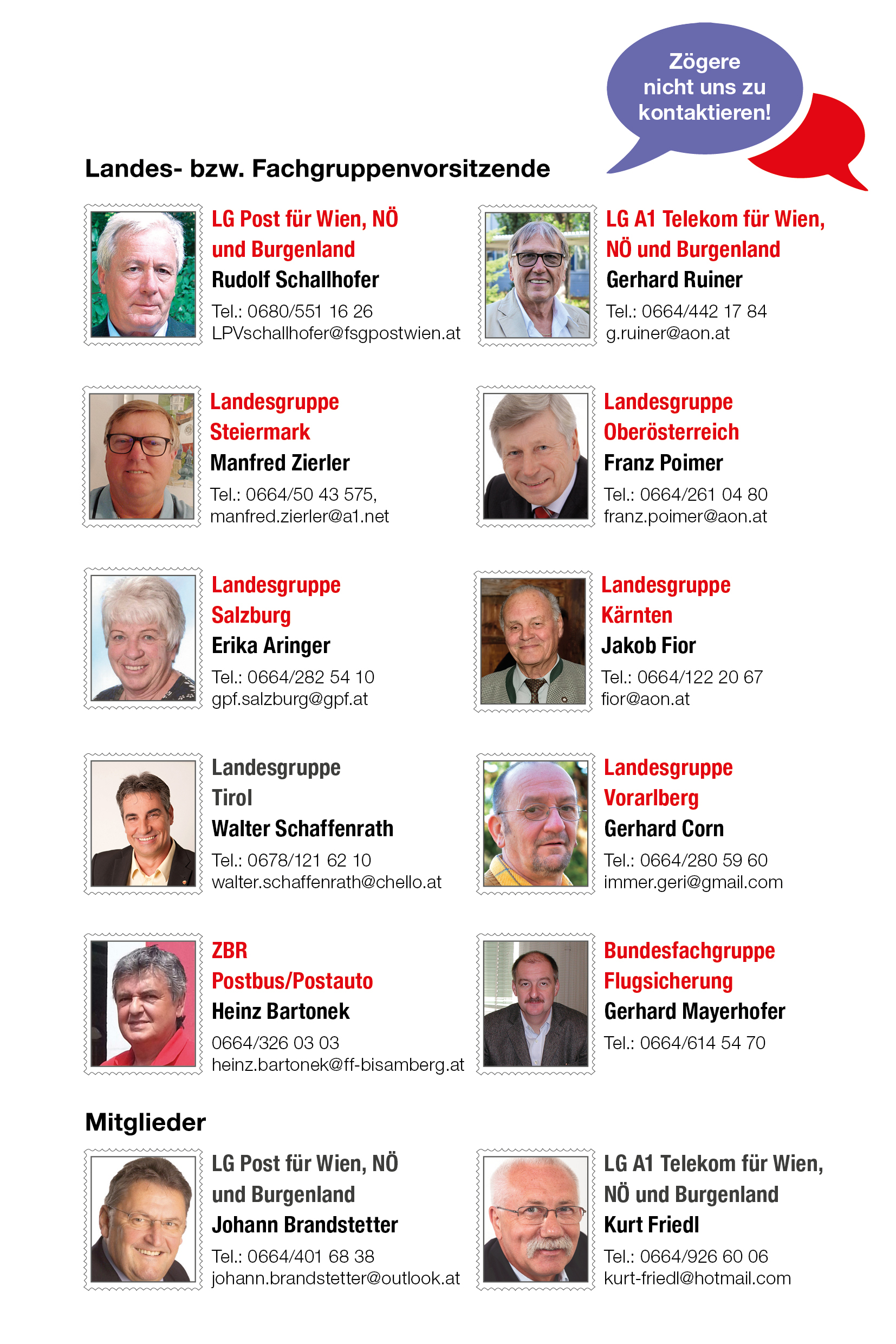 Kontakt Referat PensionistInnen