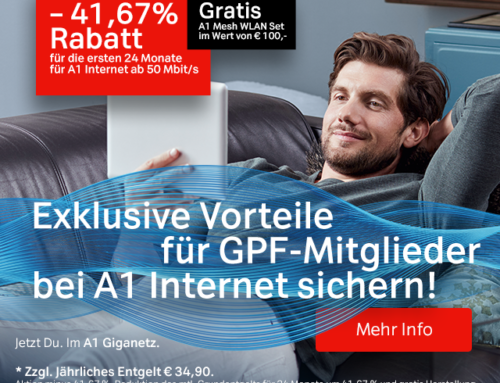 Exklusive Vorteile bei A1 Internet für GPF Mitglieder.