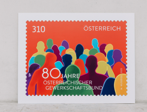 80 Jahre ÖGB; Sonderbriefmarke und Sonderpostamt am 23. April 2025 im Catamaran